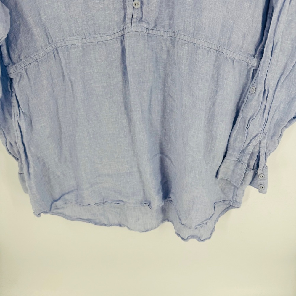 Sigrid Olsen Light Blue Linen Tunic Size XL Babydoll Coastal Lagenlook Drapey - Picture 5 of 7
